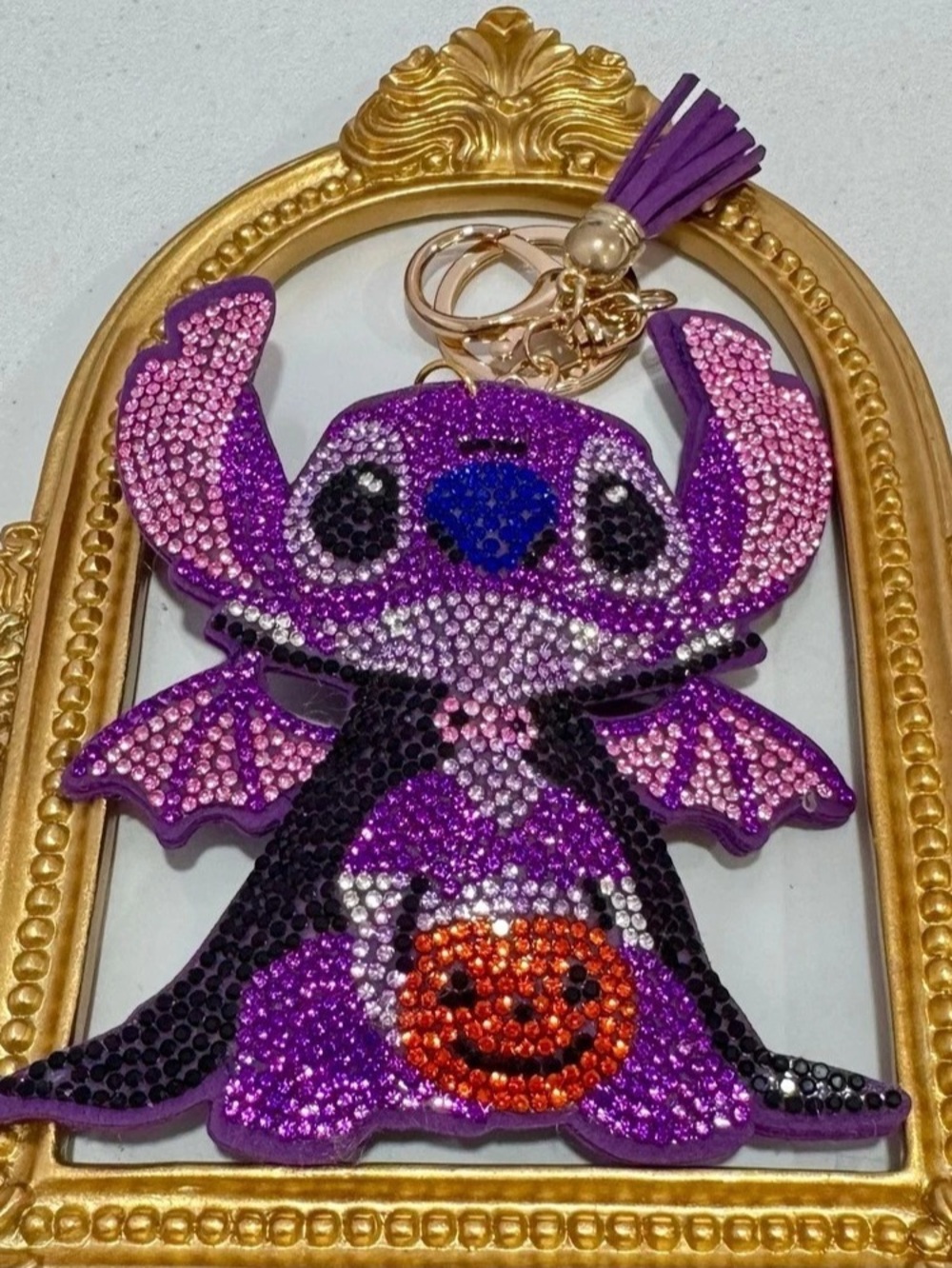 New Stitch Purple & Pink Embellished Keychain